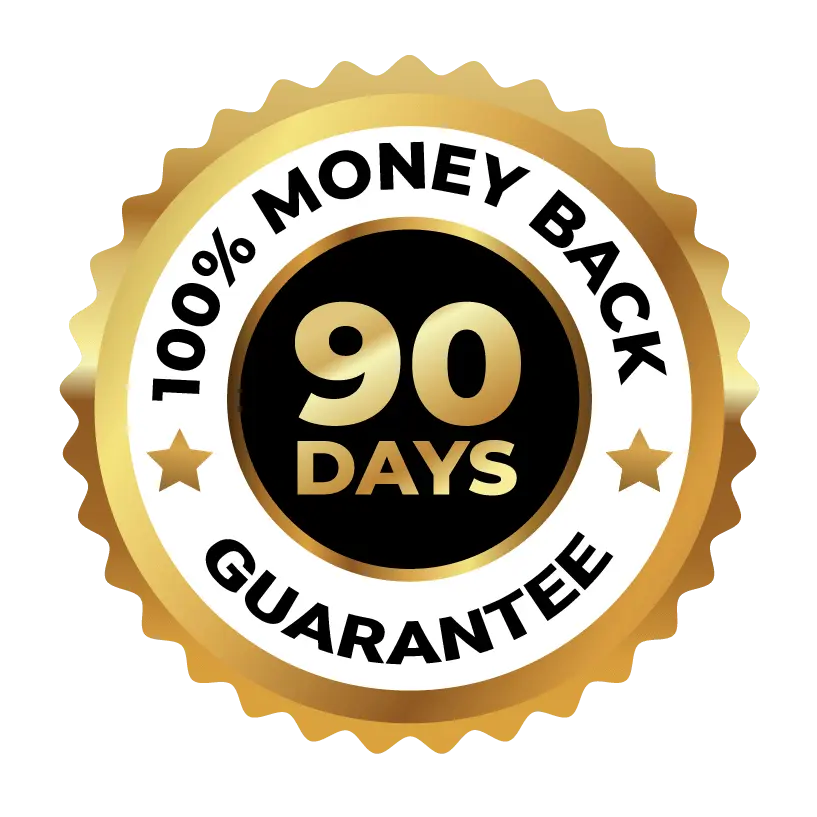 90-day money-back guarantee badge