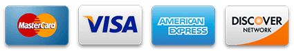 Mastercard, Visa, American Express and Discover accepted